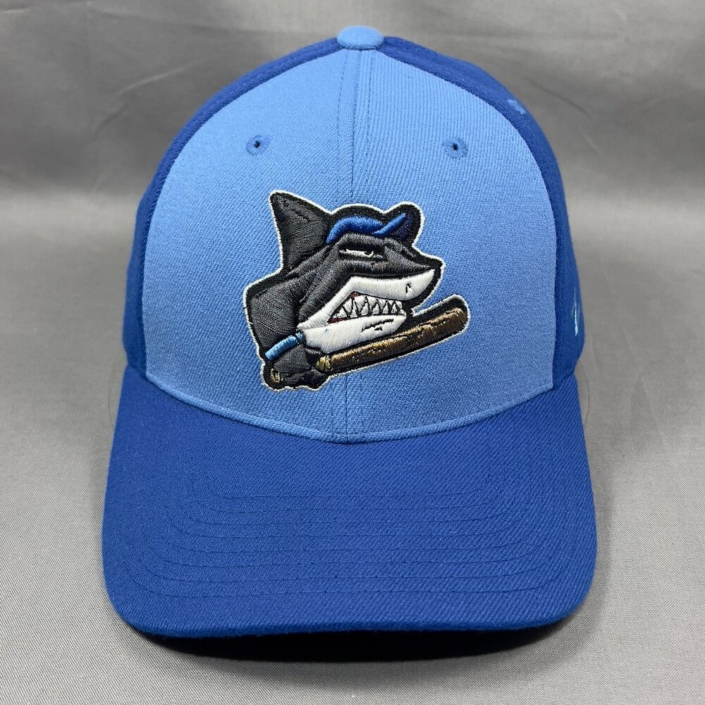 Sharks Fitted S/M Cap Hat Zephyr Blue Baseball Souvenir Sports Logo Mens